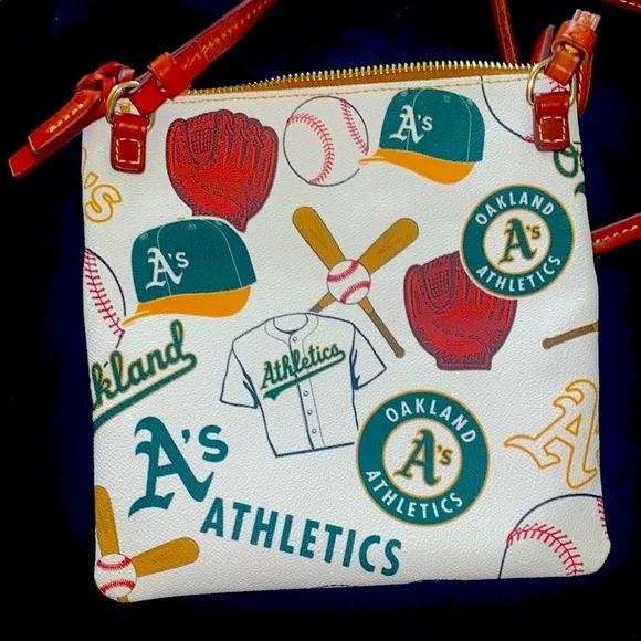 Dooney & Bourke Athletics Triple-Zip Crossbody Bag - White and Brown - Picture 6 of 11